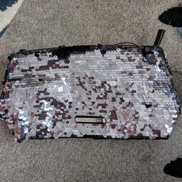 Victoria's Secret Handbags - Victoria's Secret Silver Sequin Cosmetic Bag